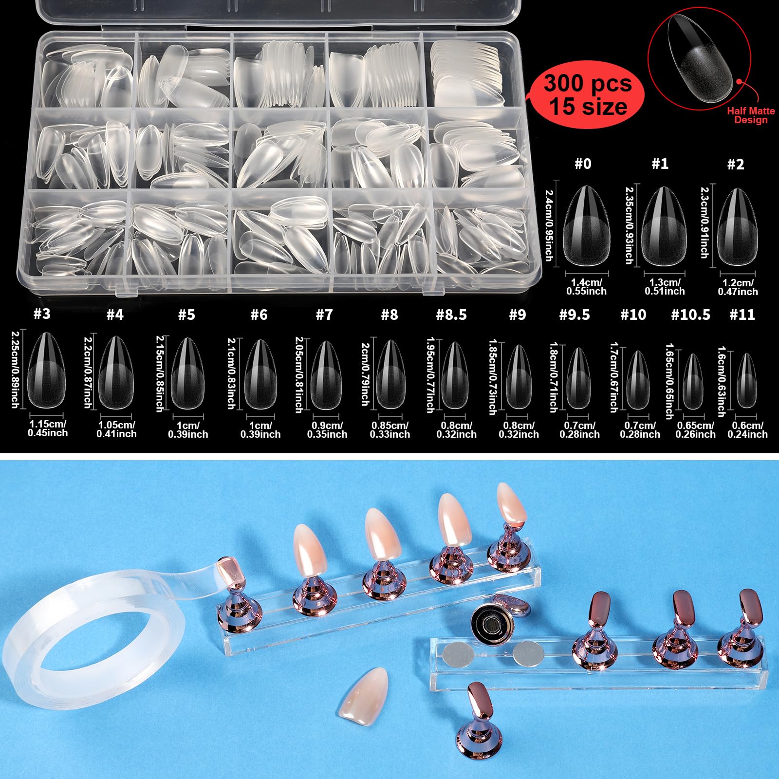 Comprehensive Teenitor nail art starter set with almond tips