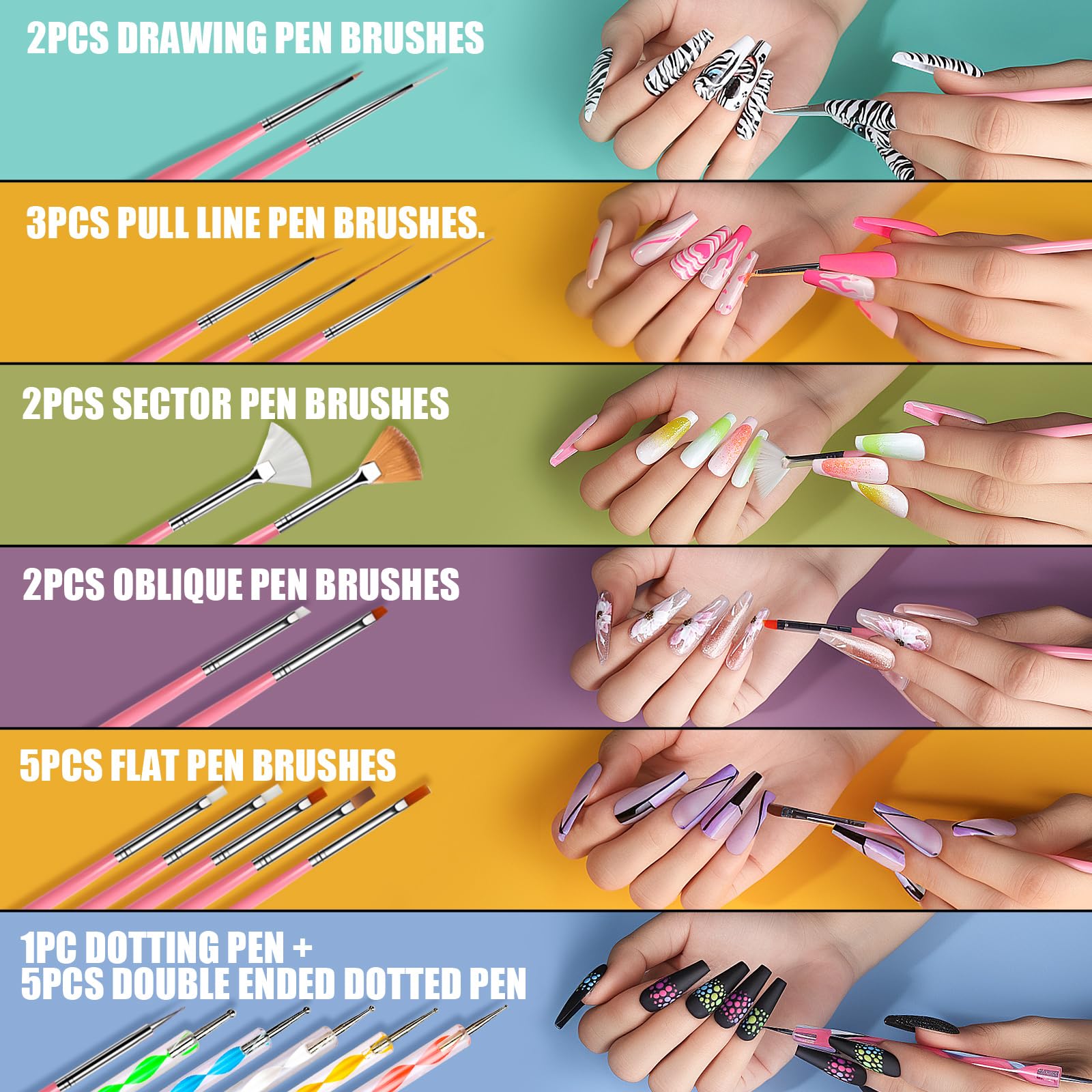 Chrome nail powders and accessories from Teenitor nail set