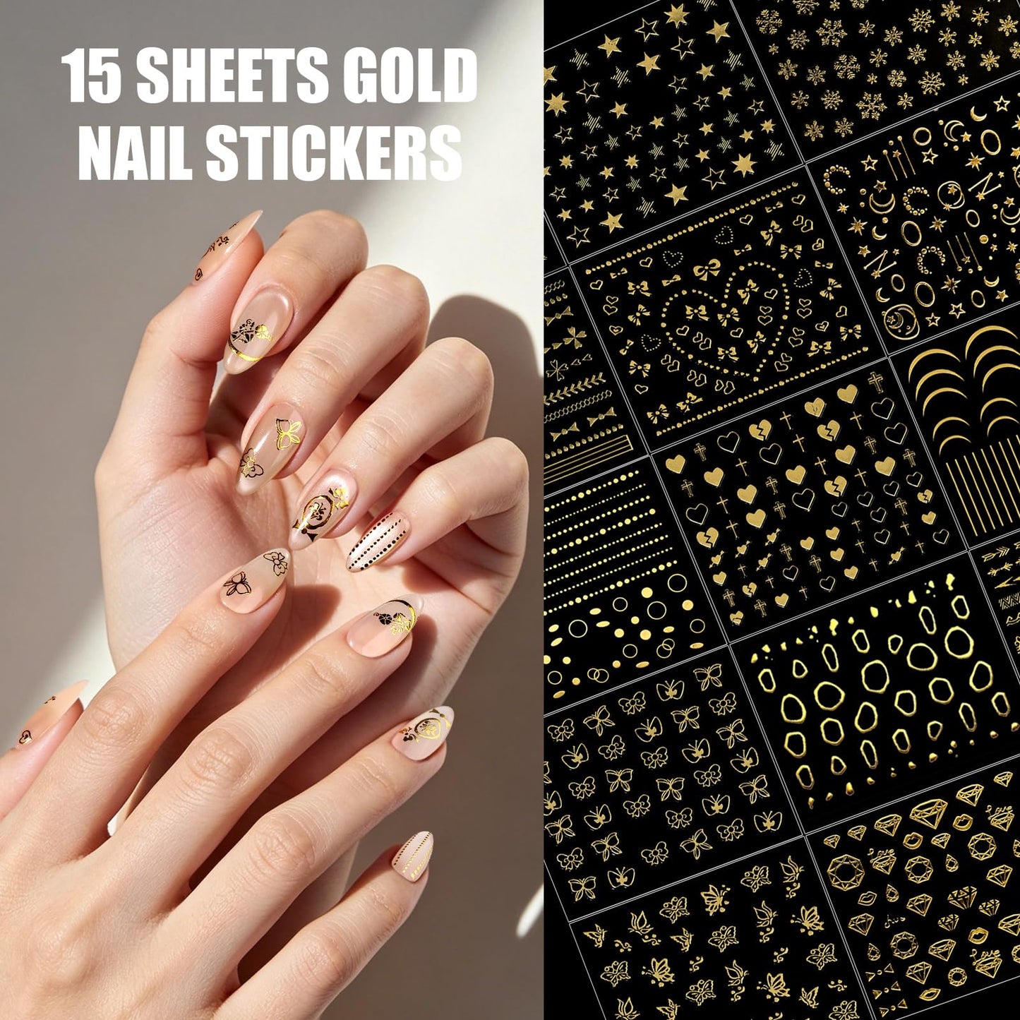 Detailed view of Teenitor nail art charms and decorative tools