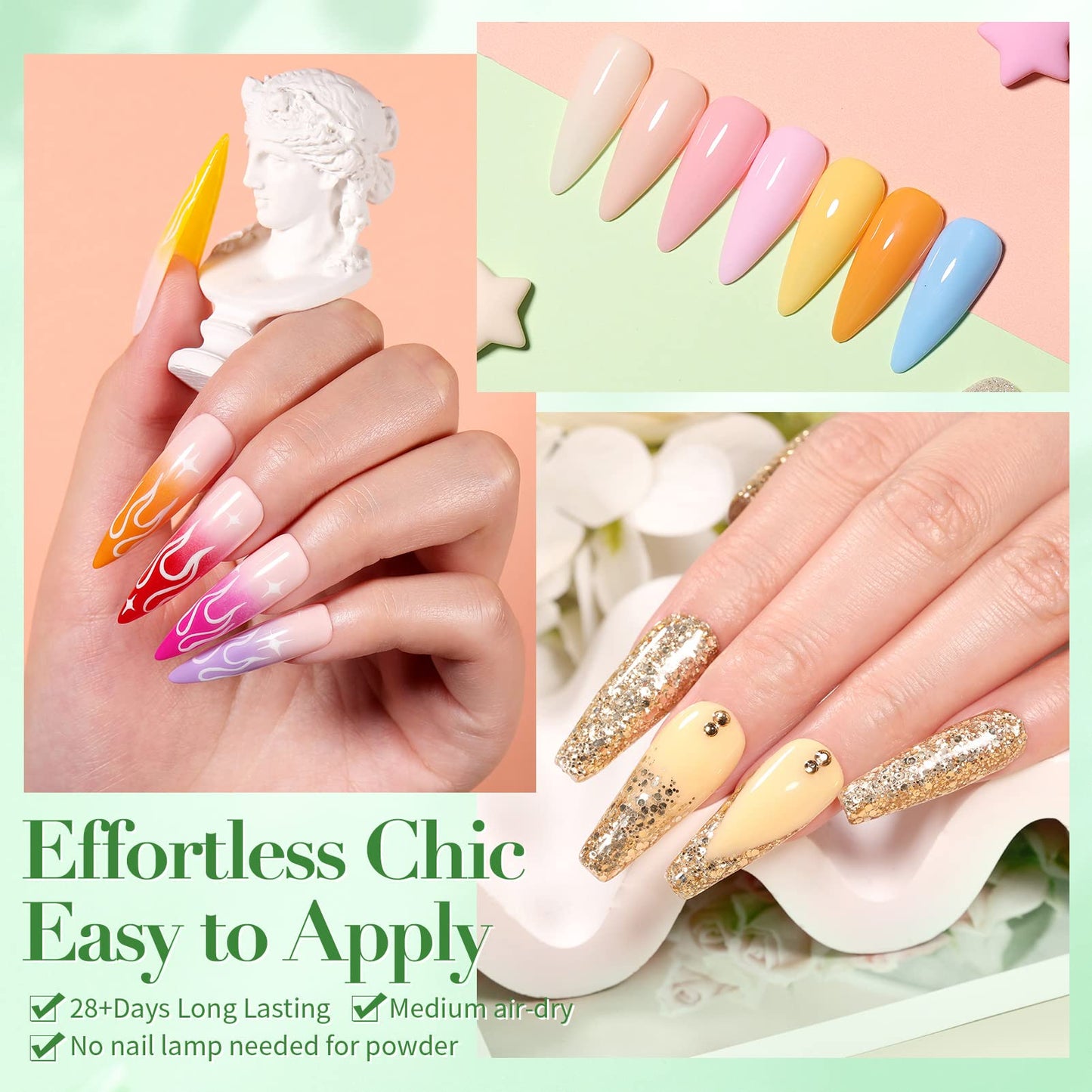 Professional nail technician using acrylic powder kit