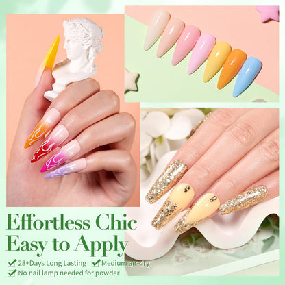 Professional nail technician using acrylic powder kit