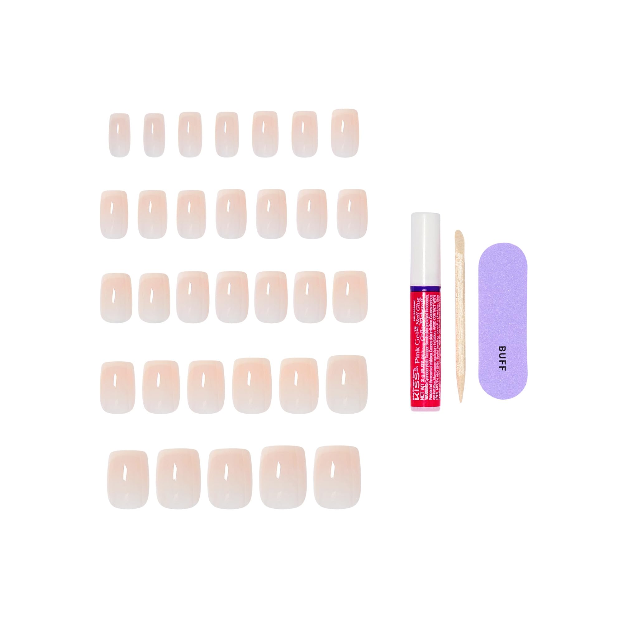 Close up of Kiss Core My Darling press on nail set