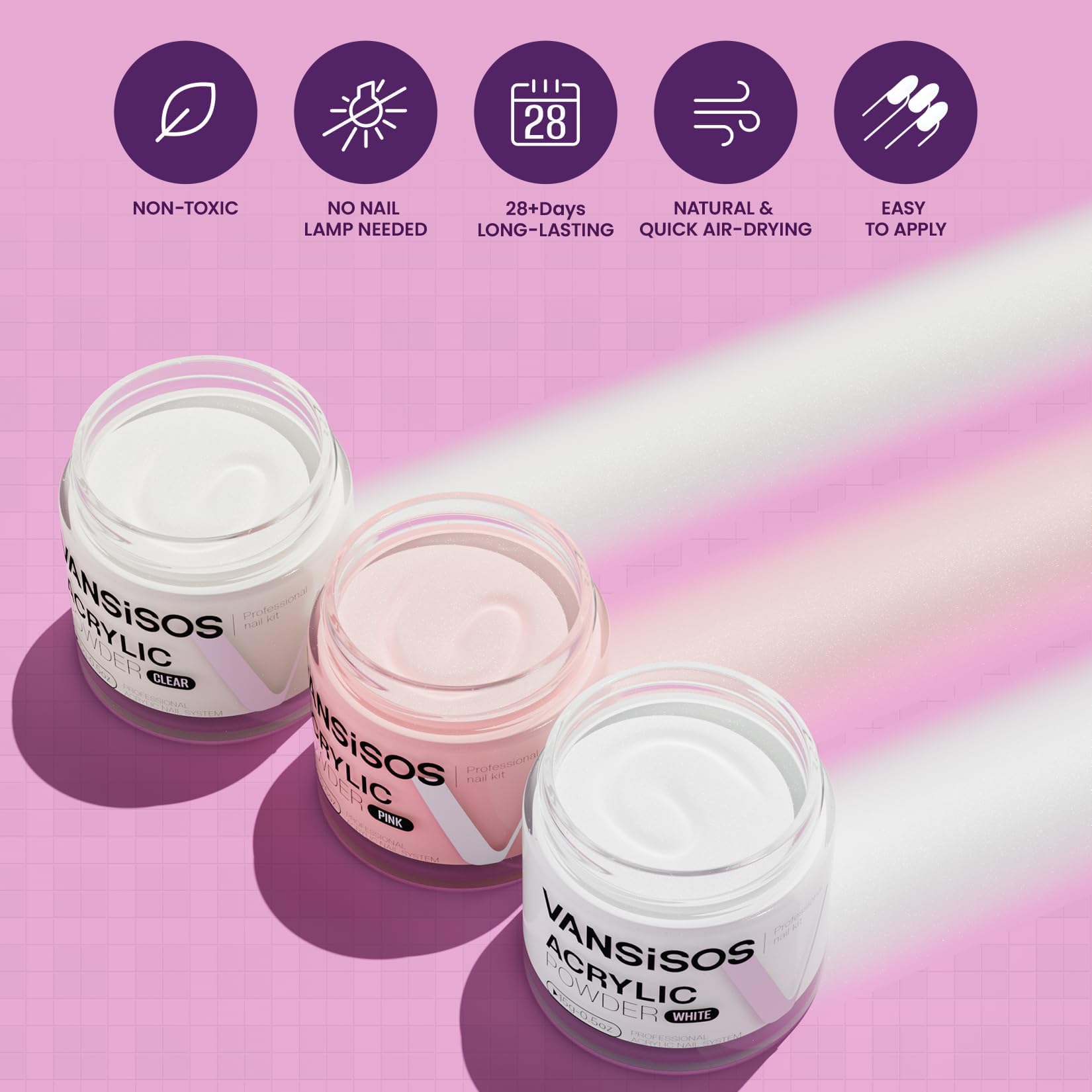 Complete acrylic nail extension set for home salon use