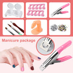Sunbelee acrylic nail kit application brushes and wooden pushers