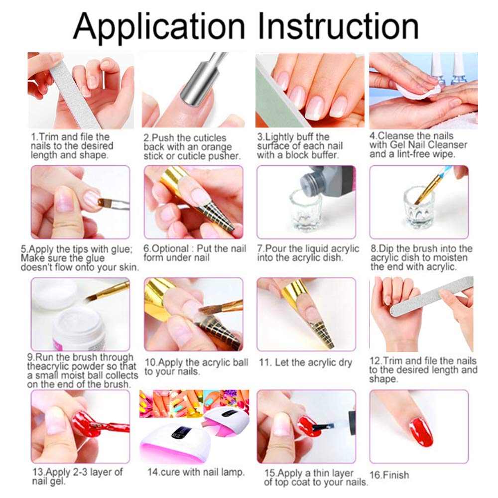 Sunbelee acrylic nail kit complete collection laid out for beginners