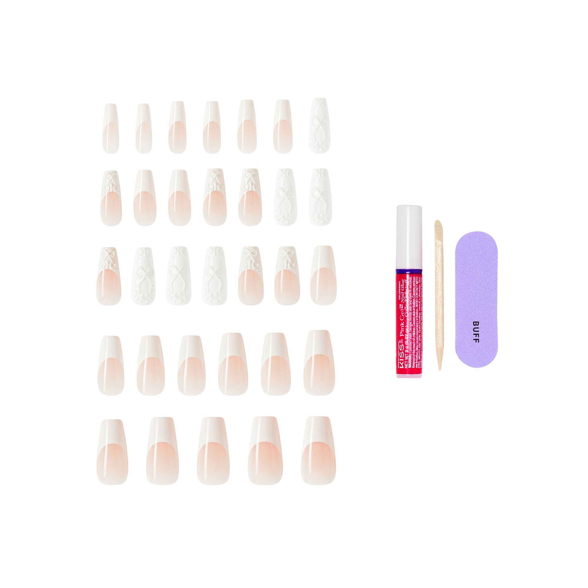 Kiss Glam nail kit with glue and manicure tools