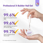 Finished glossy manicure showcasing long lasting builder gel strength