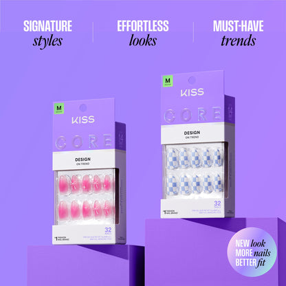 Authentic Kiss brand press on nails set components