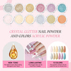 Peacecolor acrylic powder jars in clear pink and white