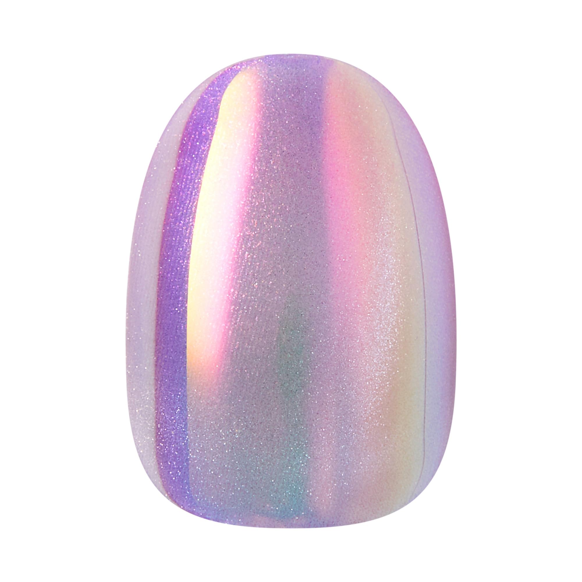 Short round shape Kiss press on nails on model hands
