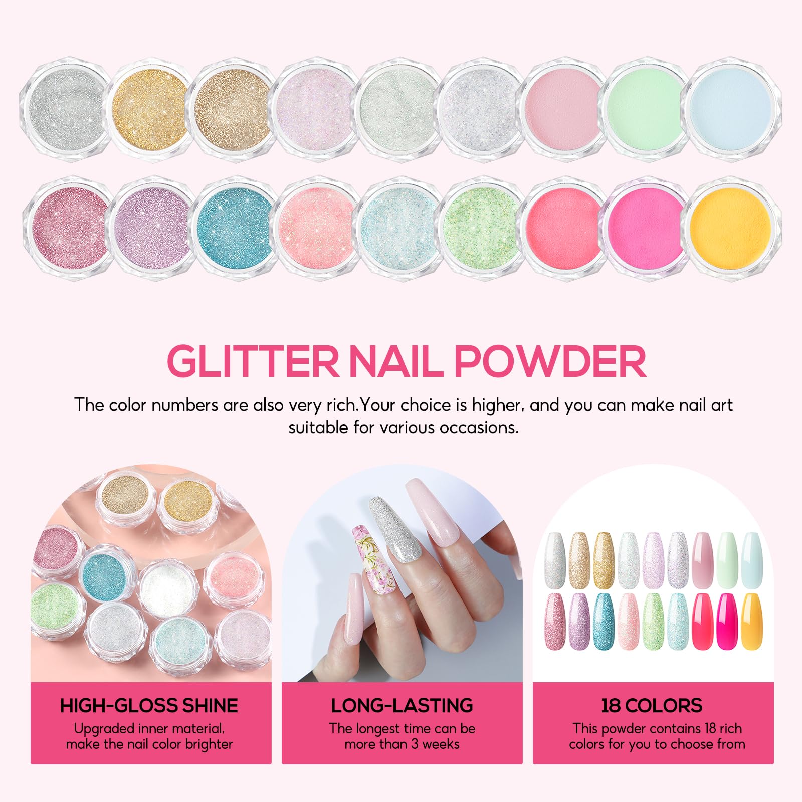 Close up of professional acrylic nail supplies in kit