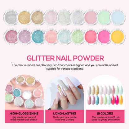 Close up of professional acrylic nail supplies in kit