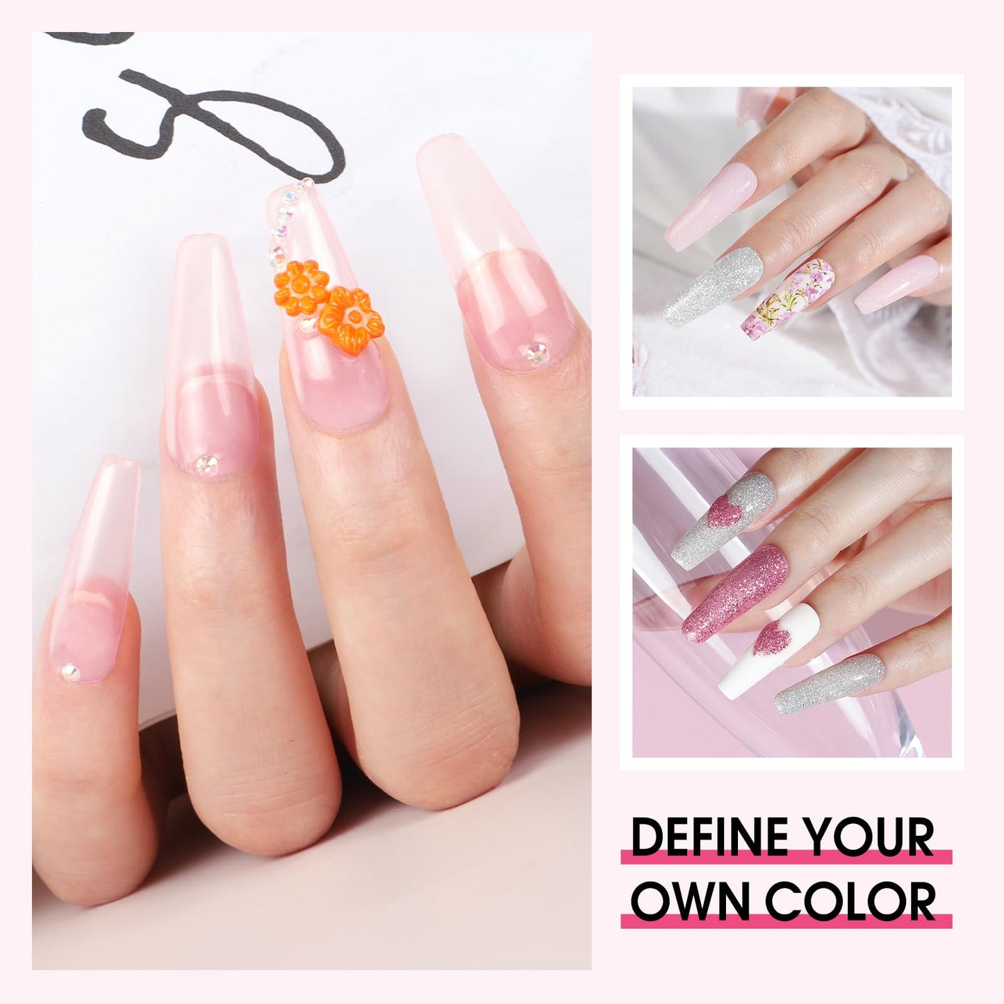 Complete acrylic nail art design set for women
