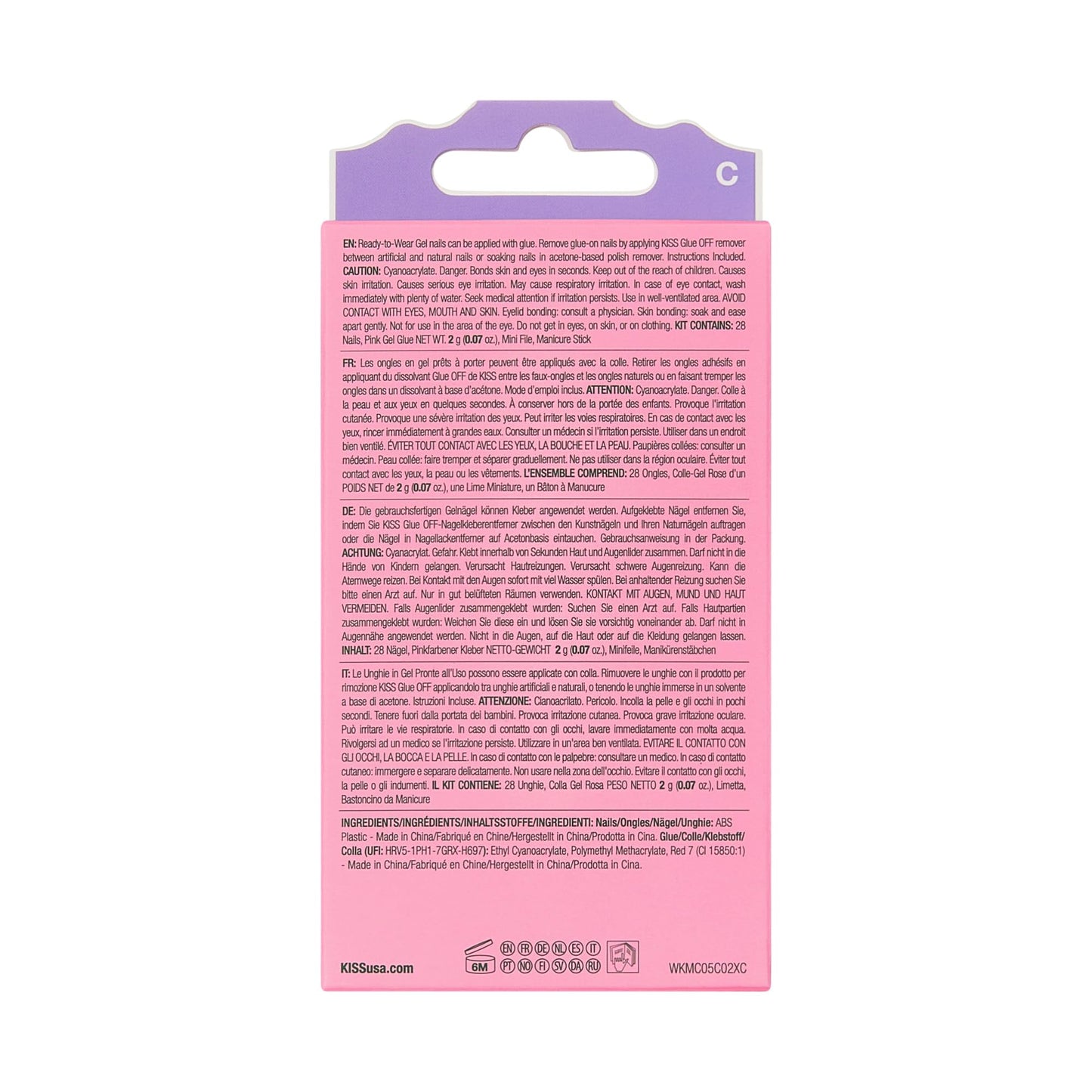 Detailed view of the 28 count press-on nails assortment