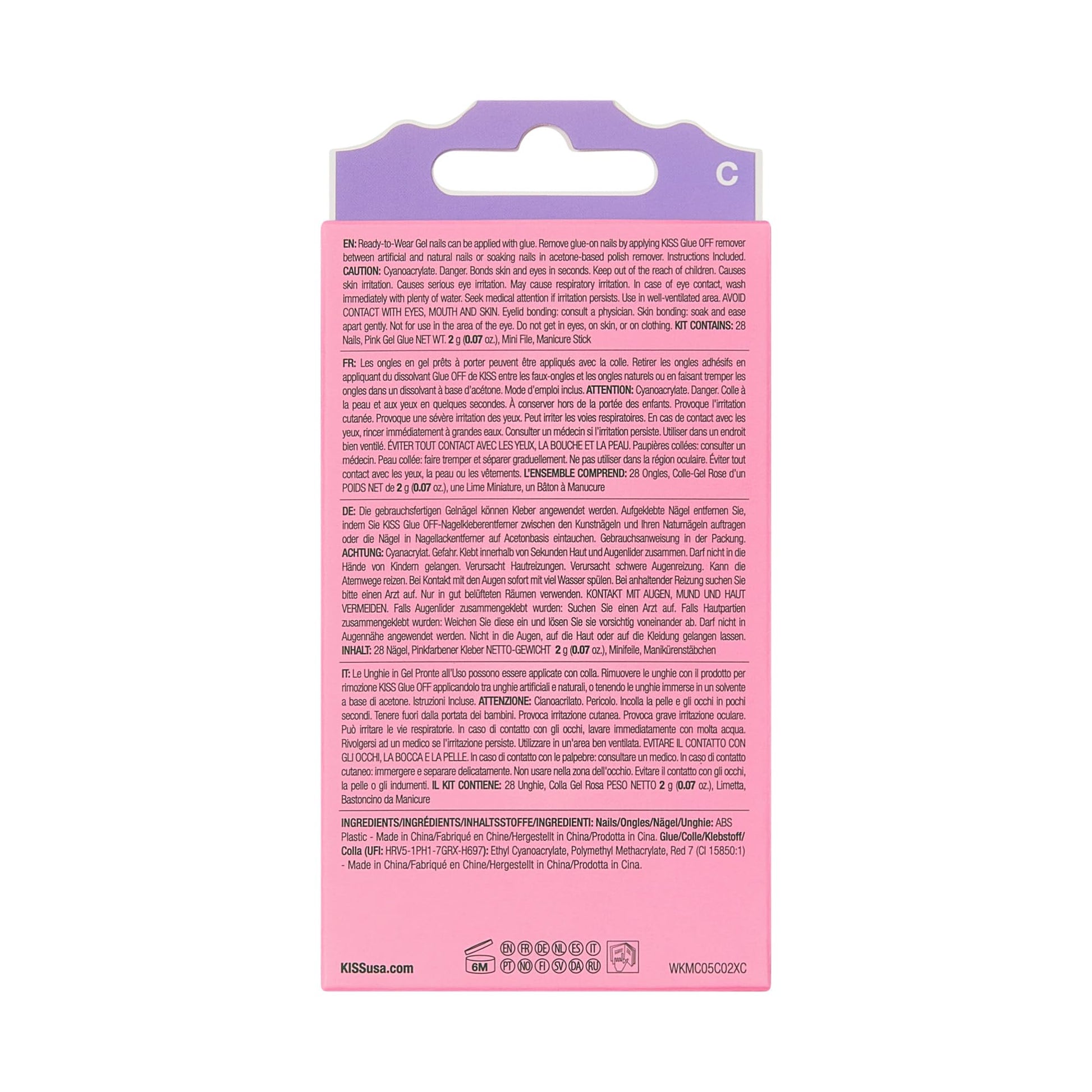 Detailed view of the 28 count press-on nails assortment