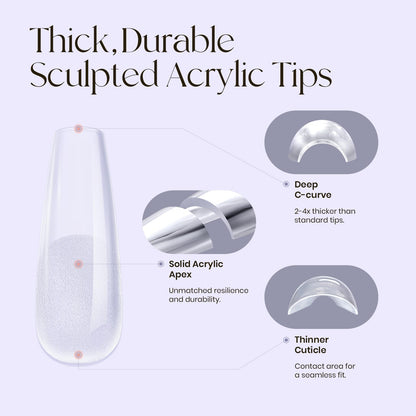 Comparison of different sizes in Five Angeles nail tips kit