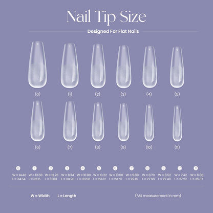 Professional nail set applied using Five Angeles Tipex kit