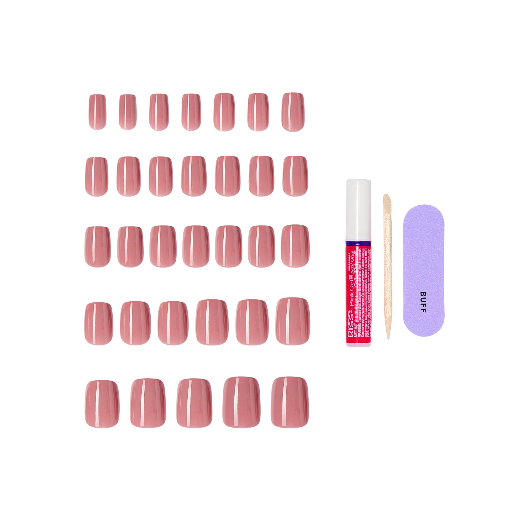 Kiss Core Felicity manicure kit showing 32 nails and glue