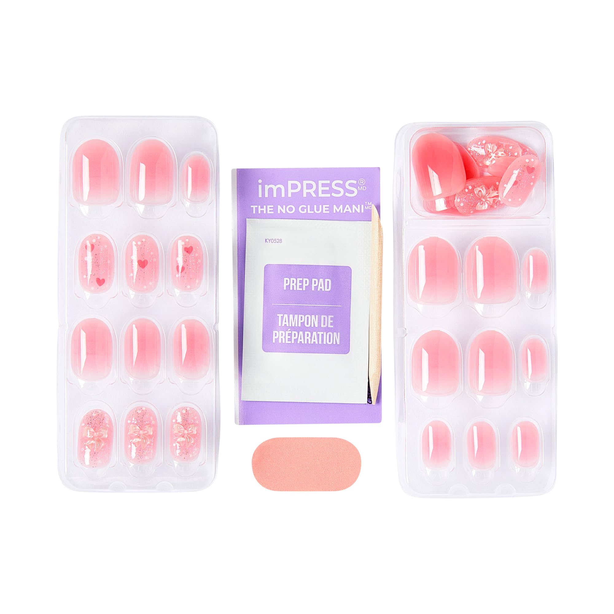 Side profile of short oval shape press on nails