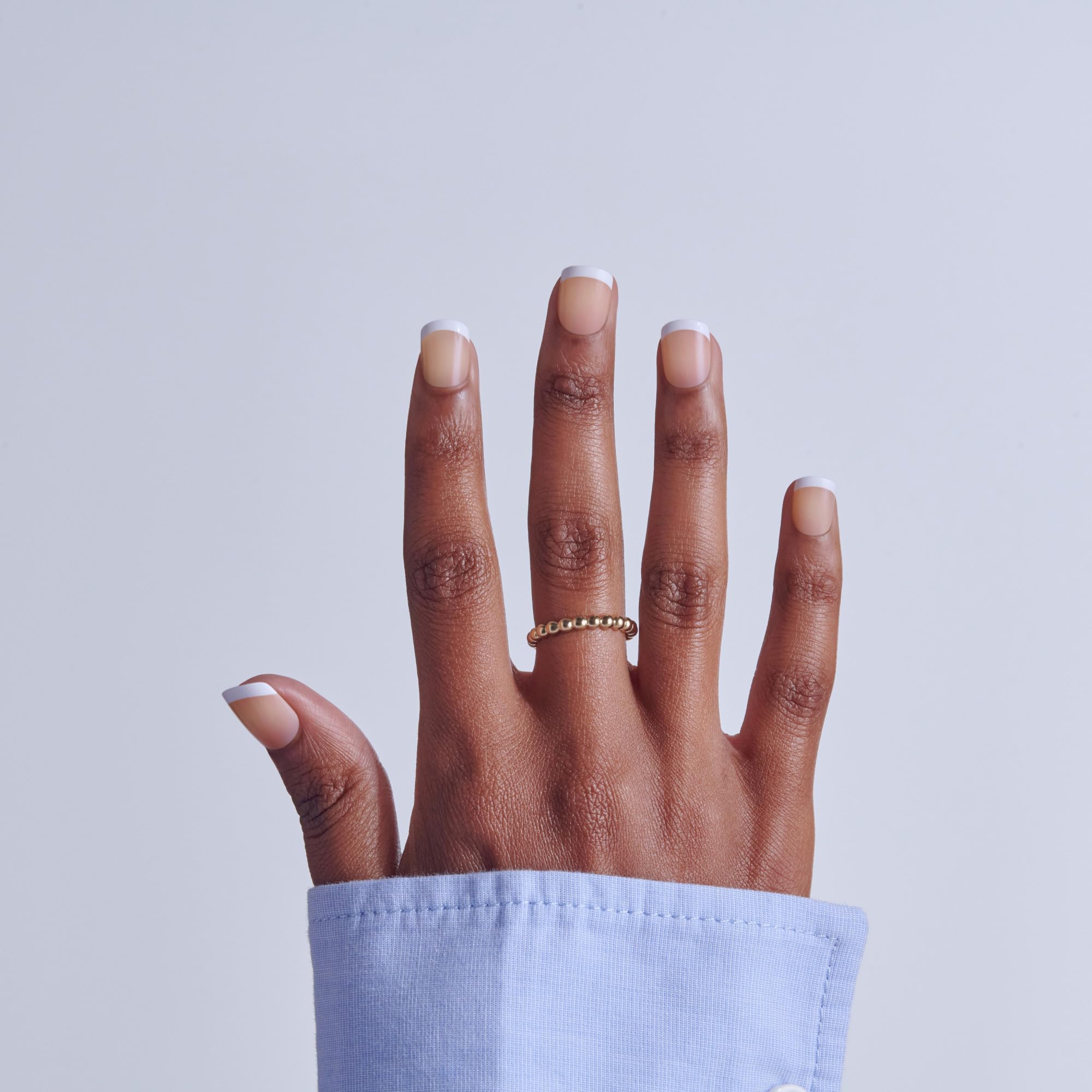 White French tip press on nails petite size