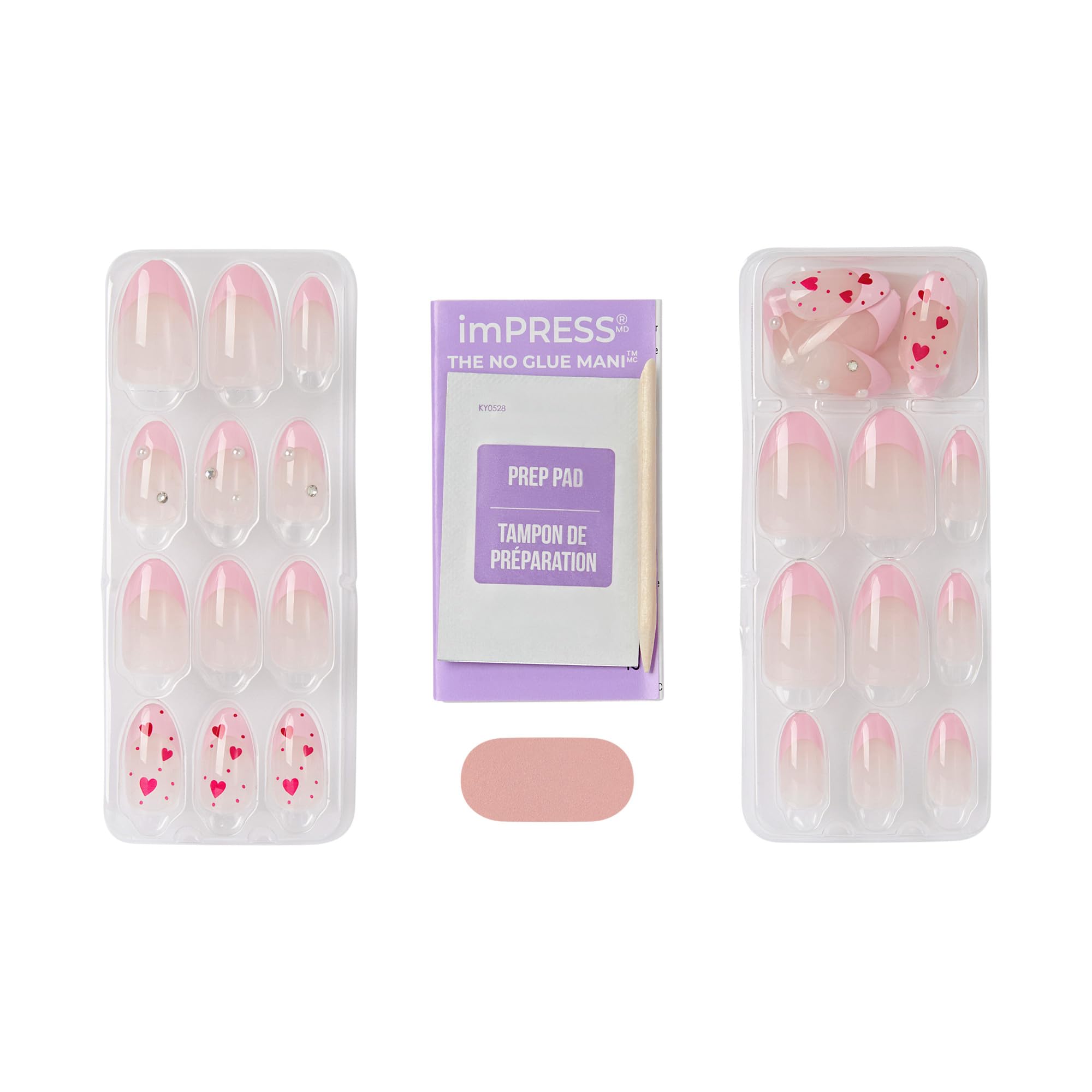 Kiss Impress nail kit contents including 30 nails and prep tools