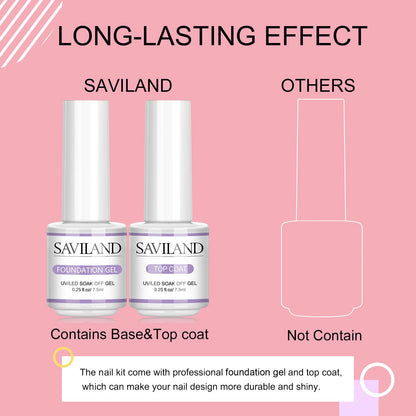 Close up of Saviland hard gel consistency for nail strengthening