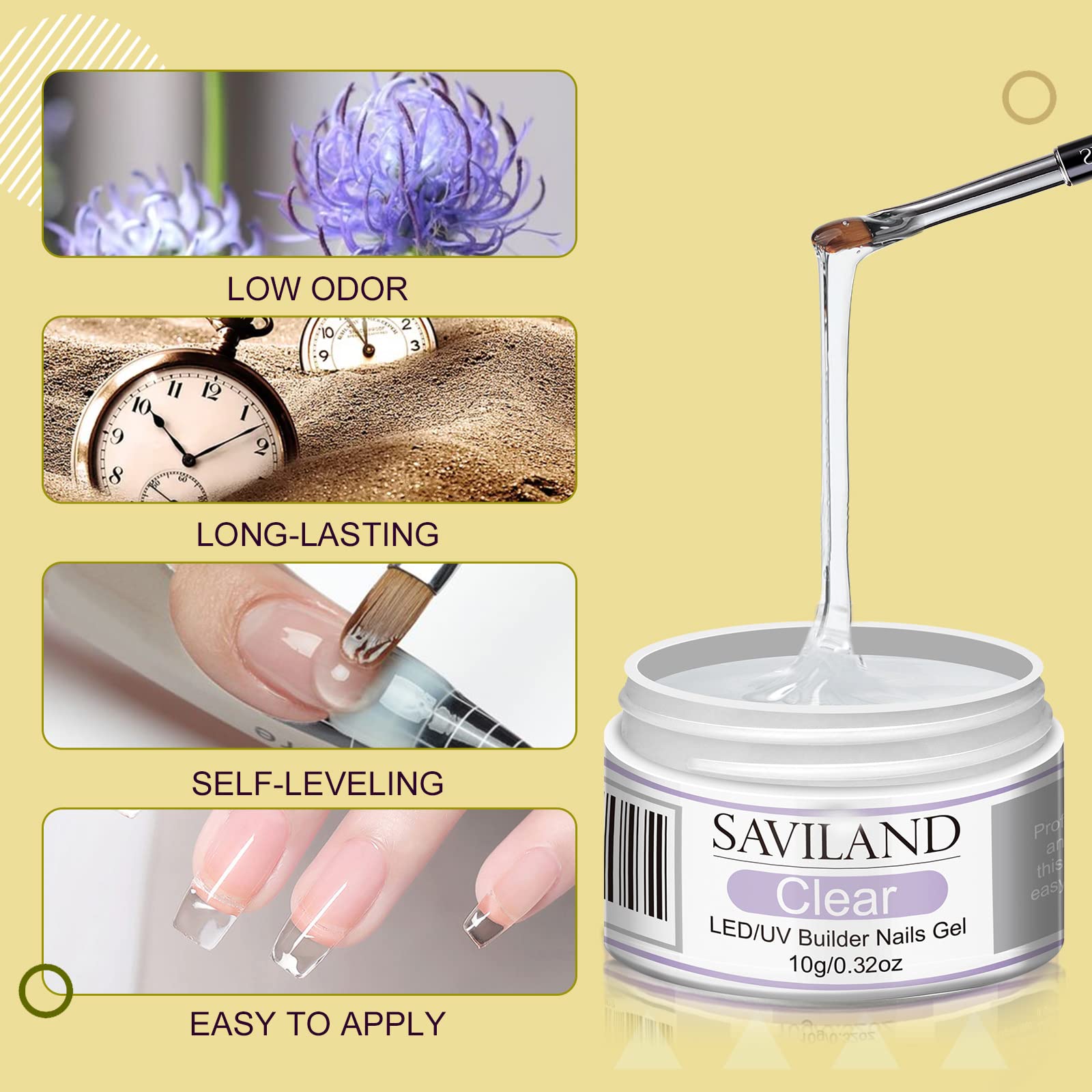 Top view of complete Saviland DIY manicure extension kit
