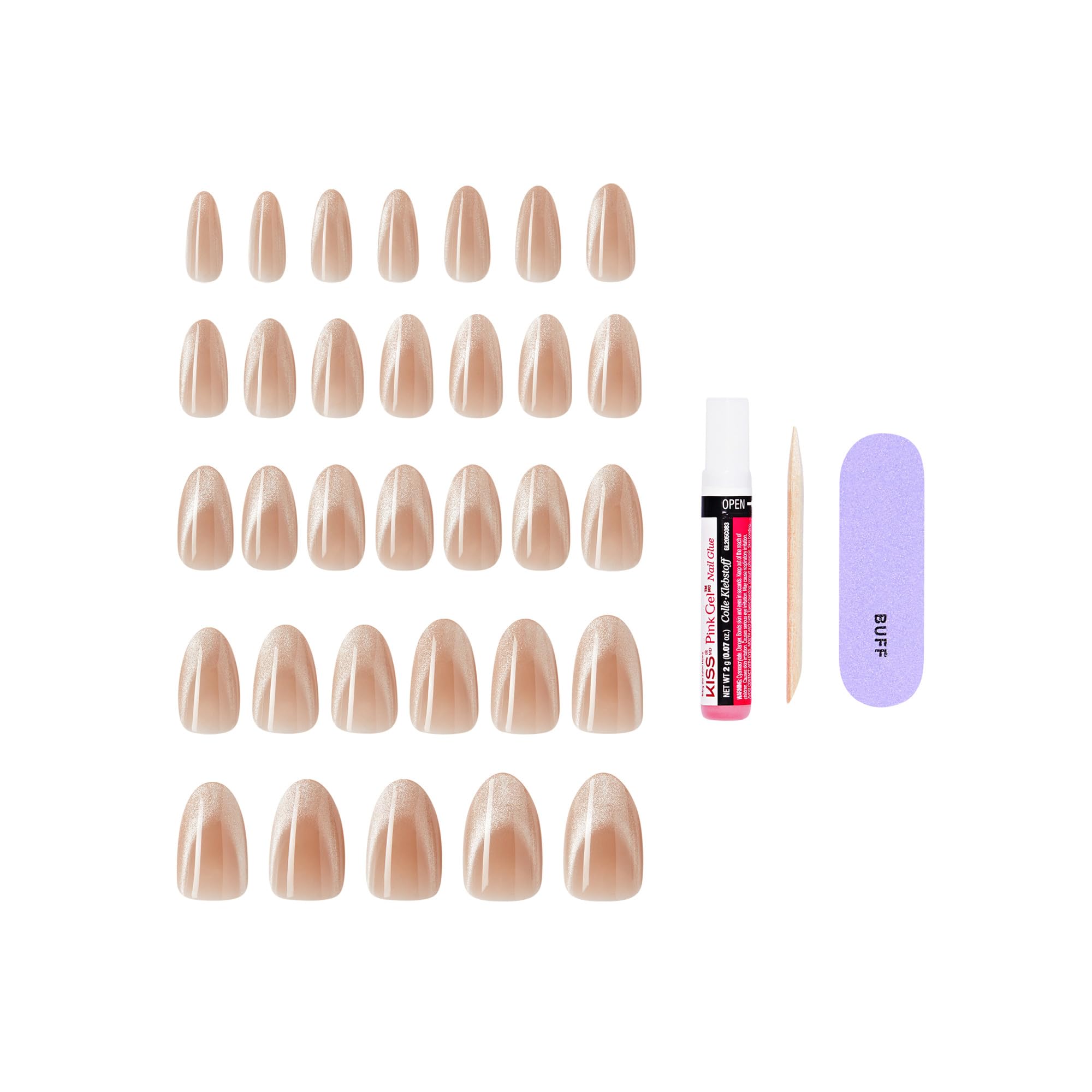 Press on nails kit including glue and manicure stick