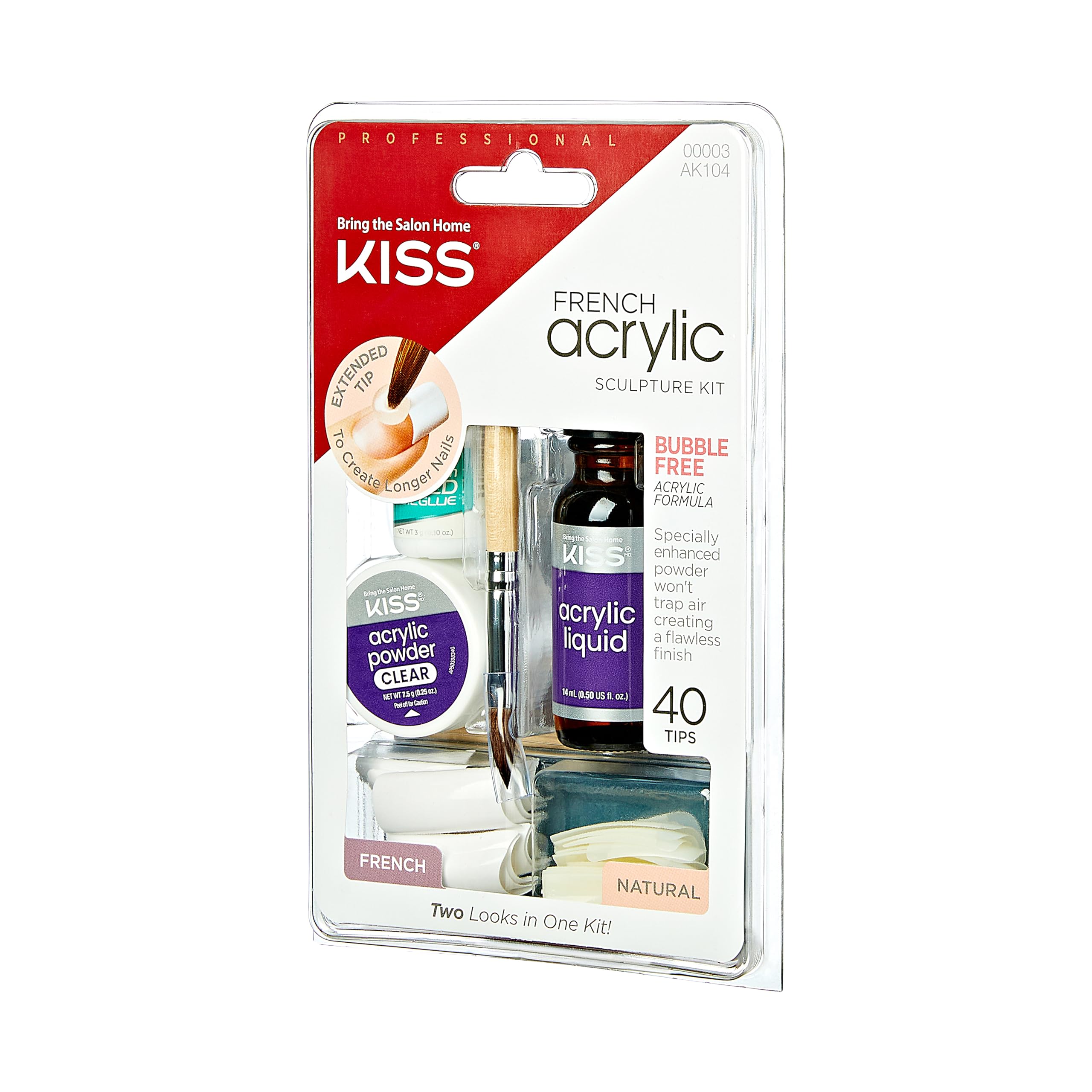 Kiss acrylic sculpture kit components and nail tips