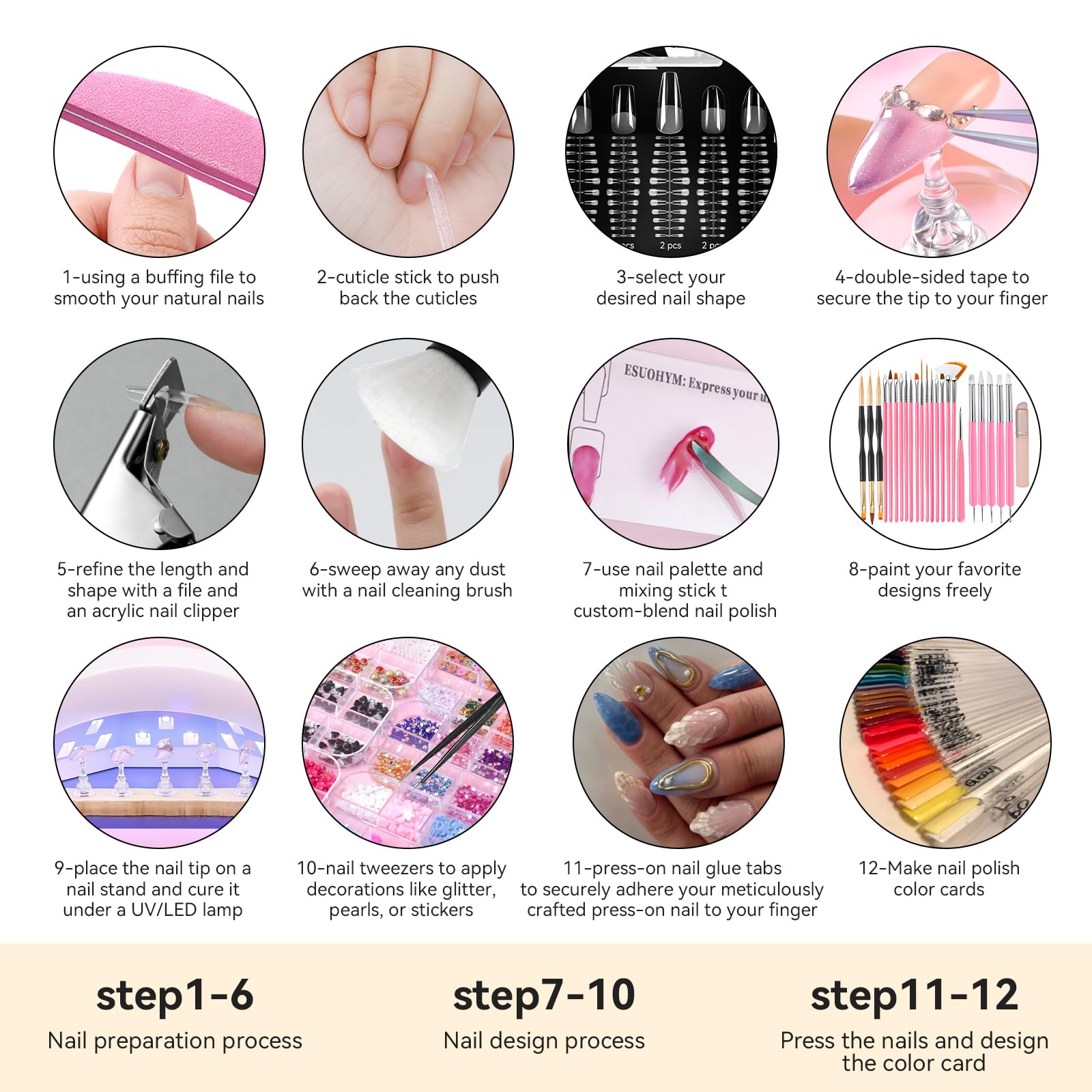 Detailed view of nail art brushes and professional tools