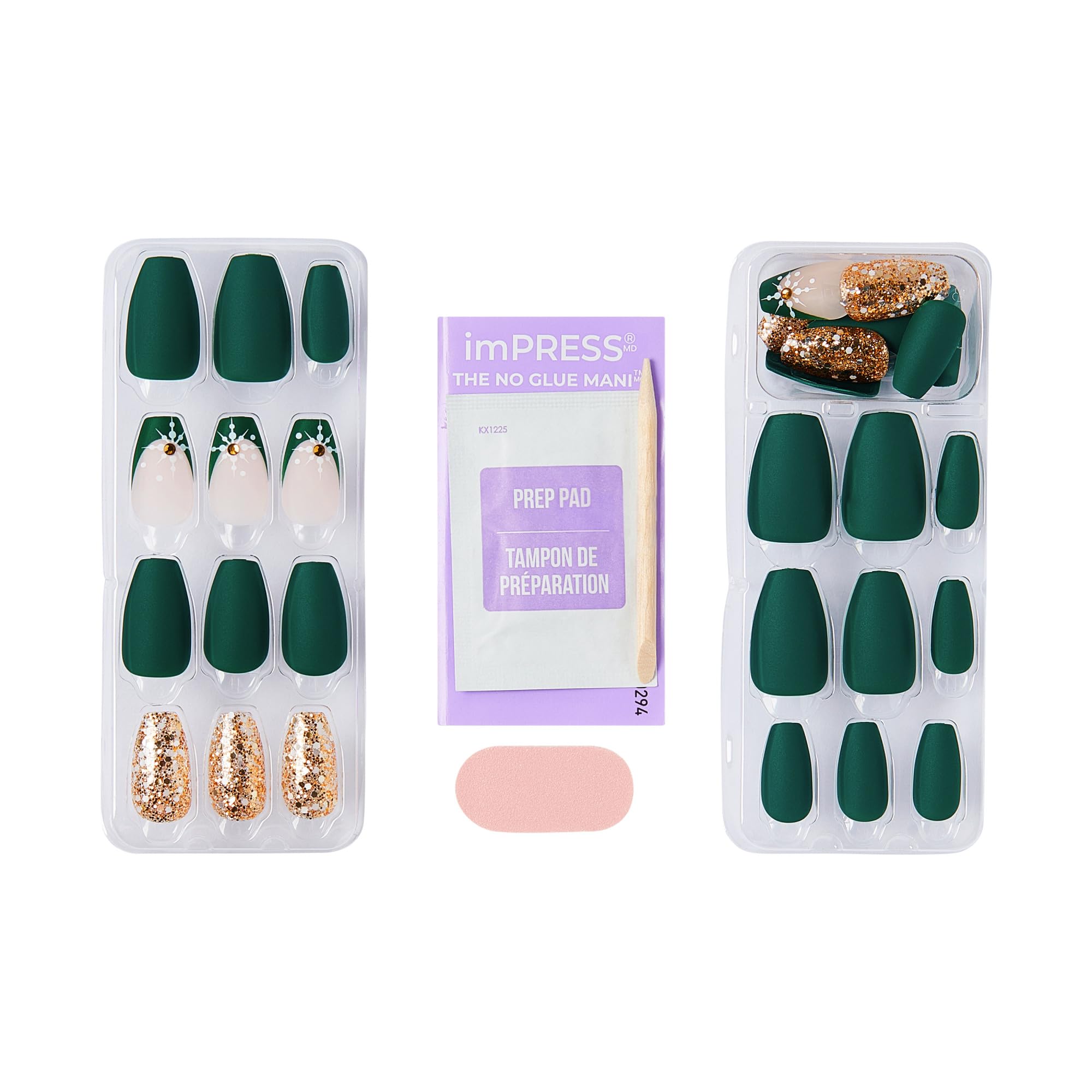 KISS imPRESS manicure kit contents including prep pad and file
