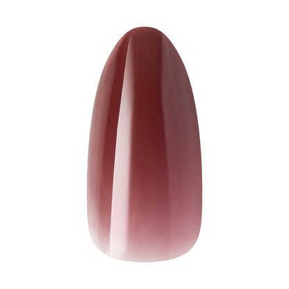 Close up detail of Pinot Noir red press-on nail finish
