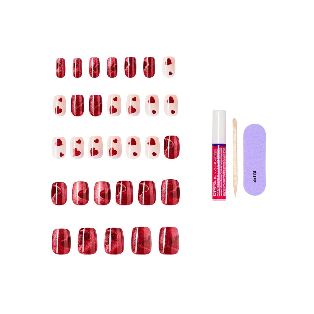 Kiss Love Press On Nails 32 count kit contents display