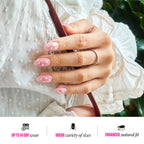 Kiss Love Press On Nails French tip and red heart details