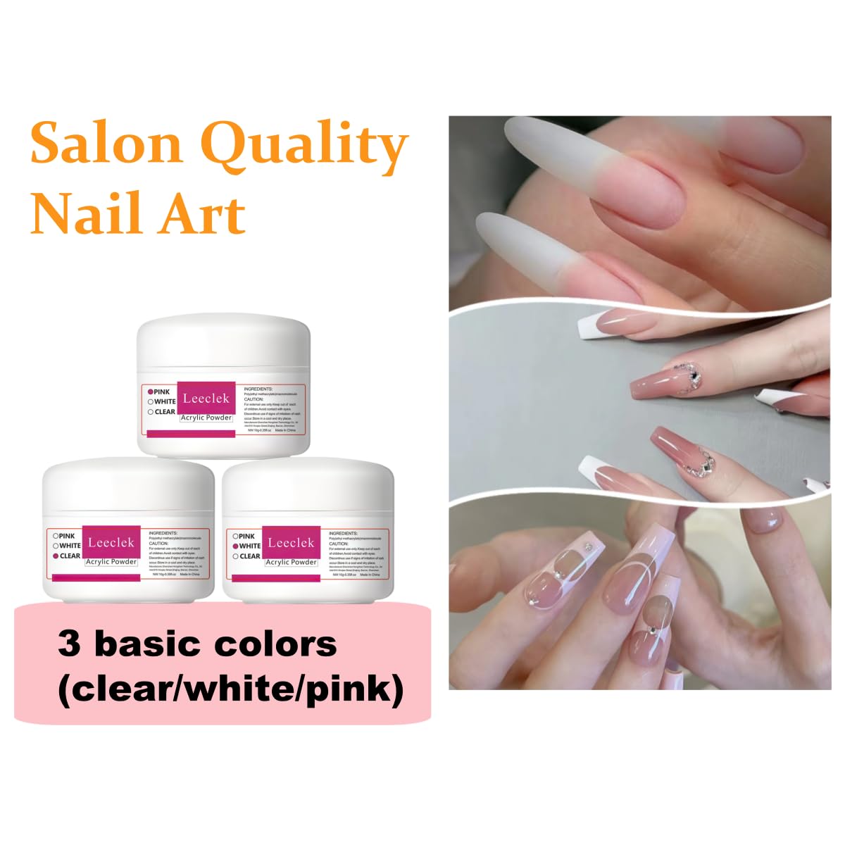 Contents of Anezus Leeclek beginner nail extension kit