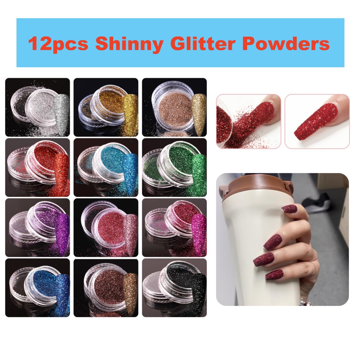 Anezus Leeclek acrylic powder containers and nail files