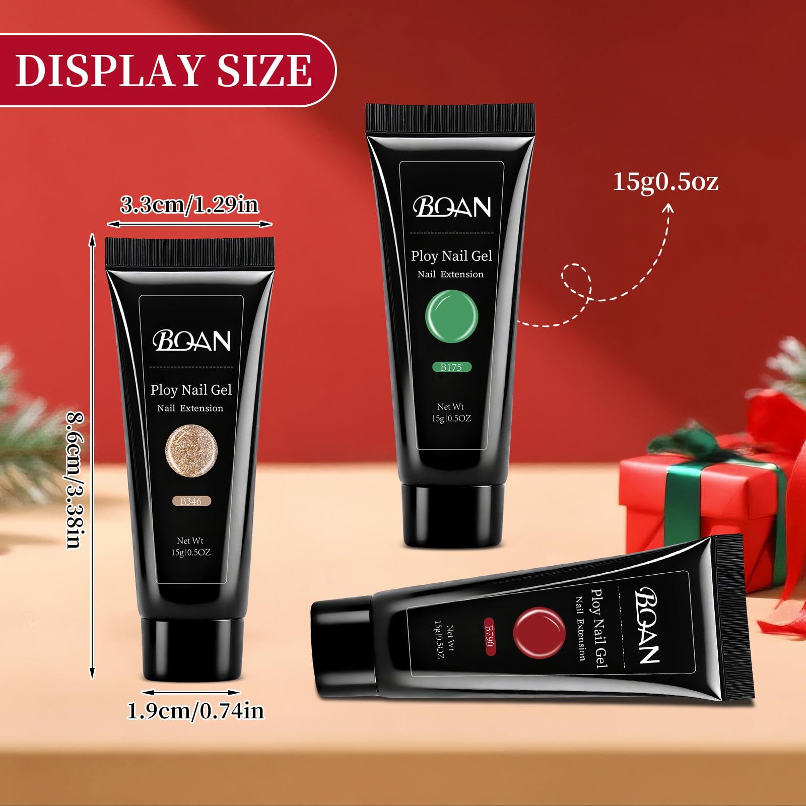 Close up of BQAN professional poly nail extension gel tubes