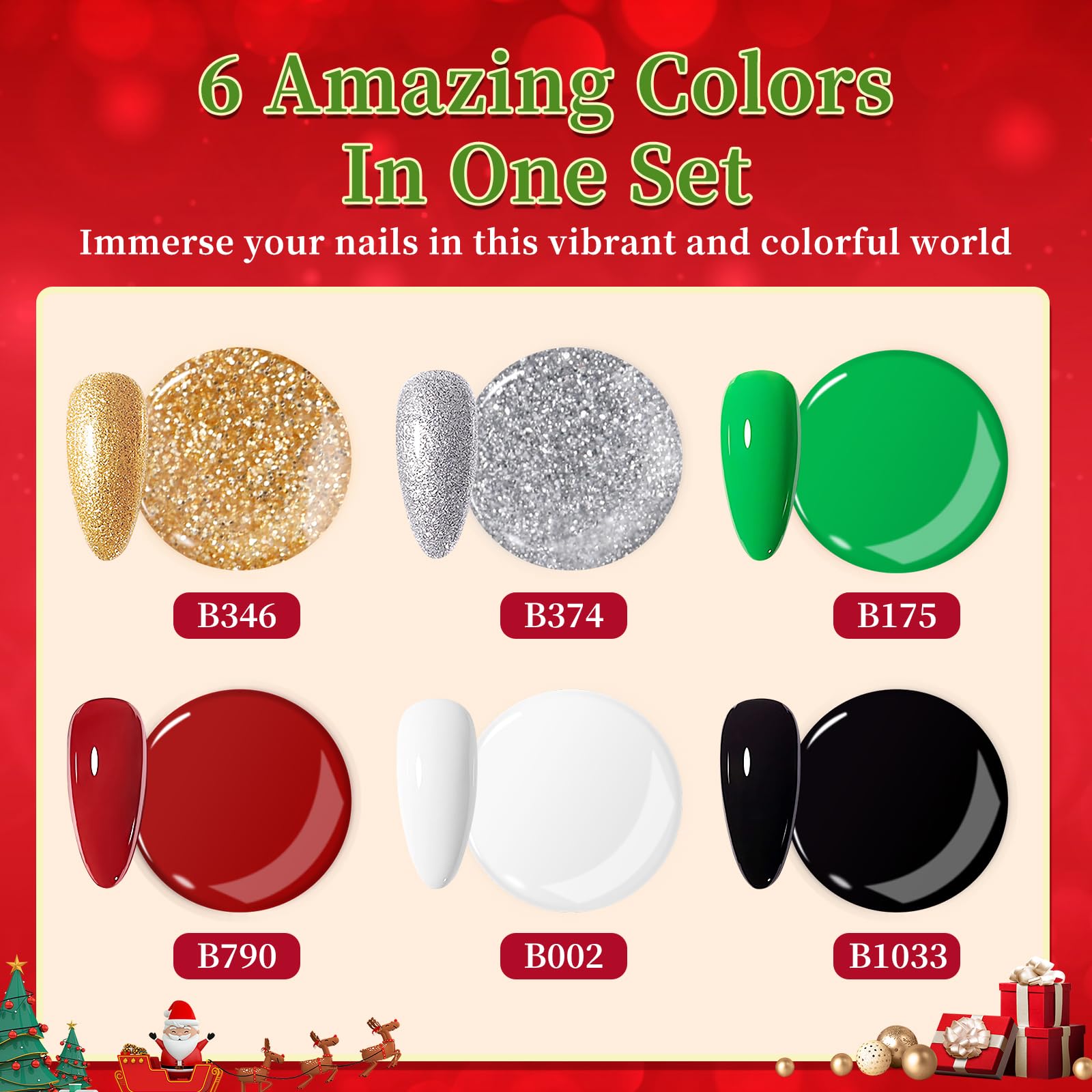 Six colors of BQAN poly nail gel for home manicure
