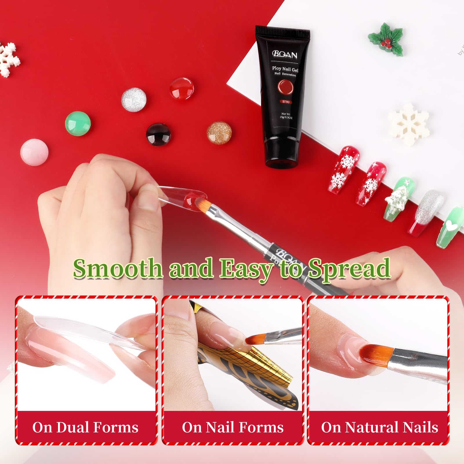 Top view of BQAN 6 piece polygel collection set