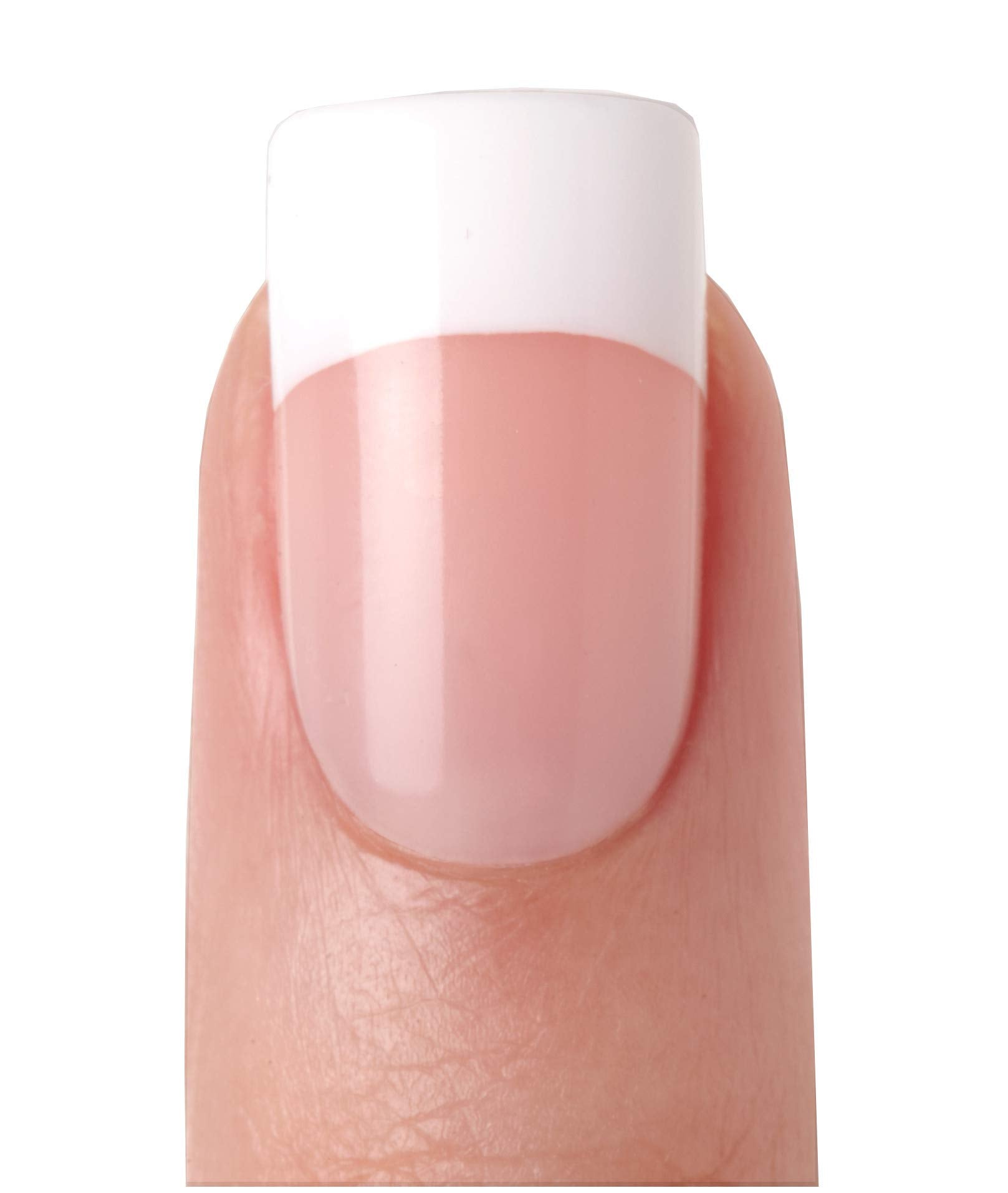 Close up of Kiss Salon Acrylic French Nails natural finish