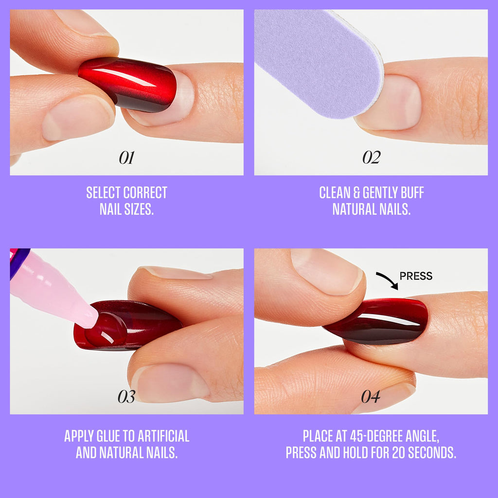 Kiss Jubilation glossy pink nails lifestyle view