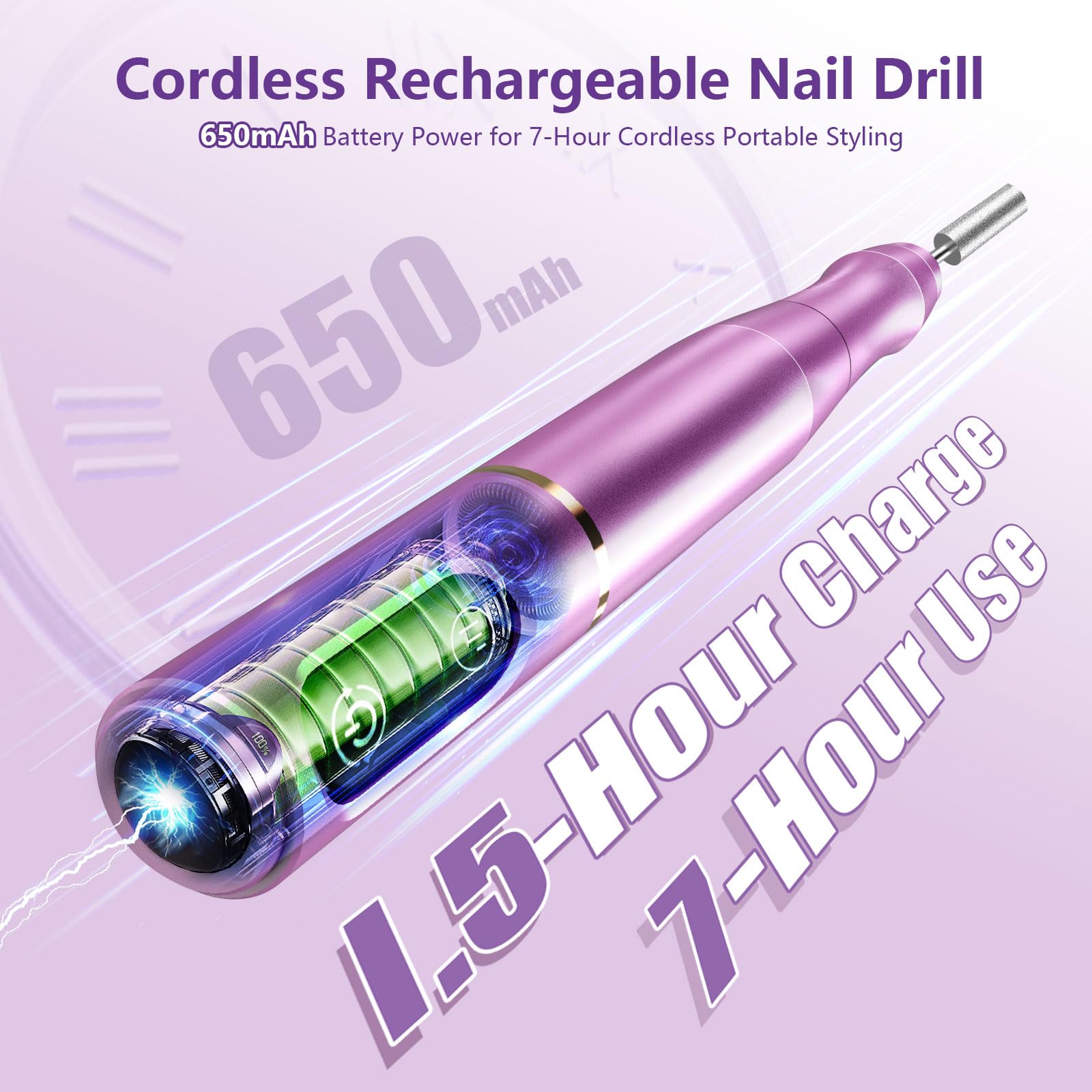 Tuobeo rechargeable e-file machine for gel nail removal