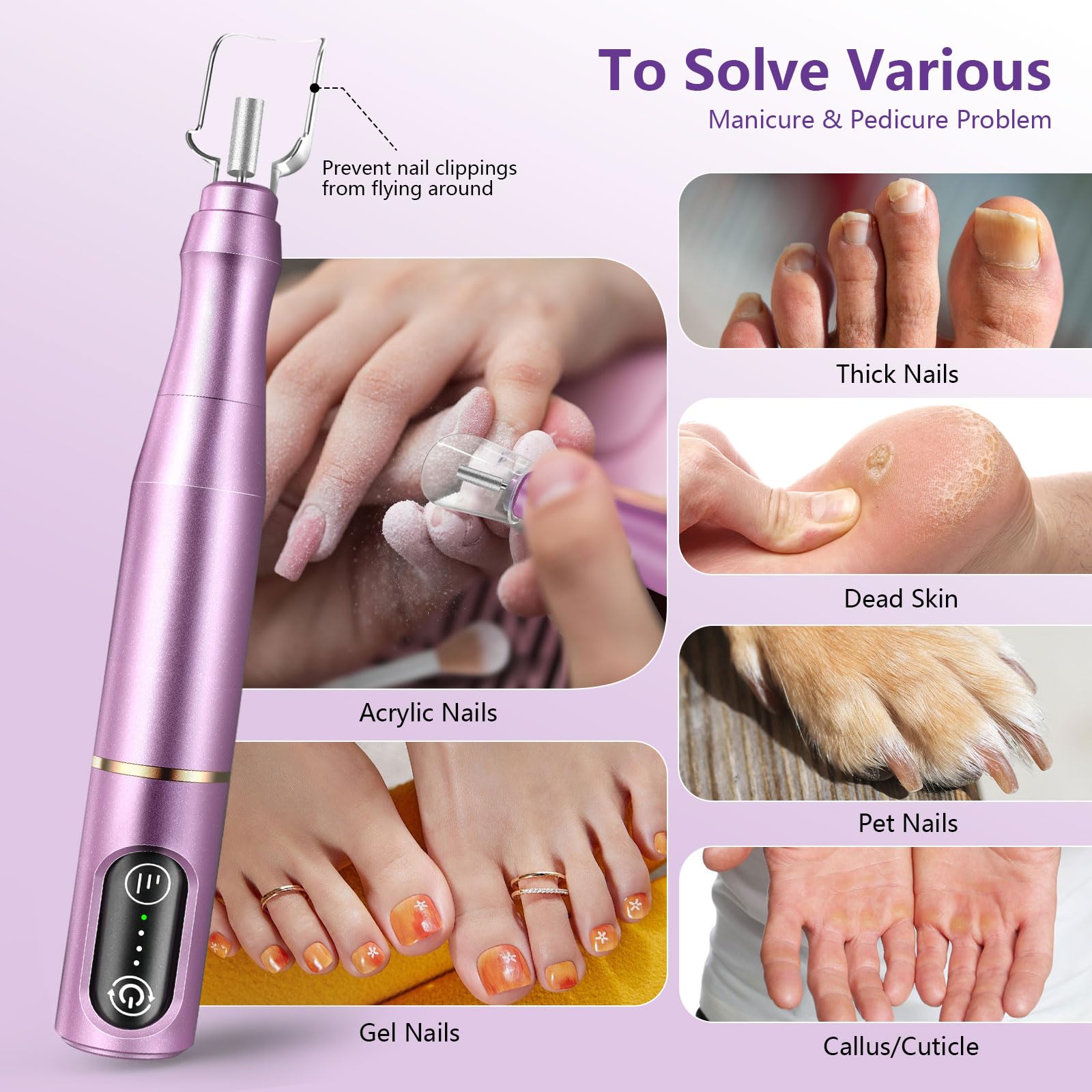 Tuobeo nail drill set with 11 bits and 56 sanding bands