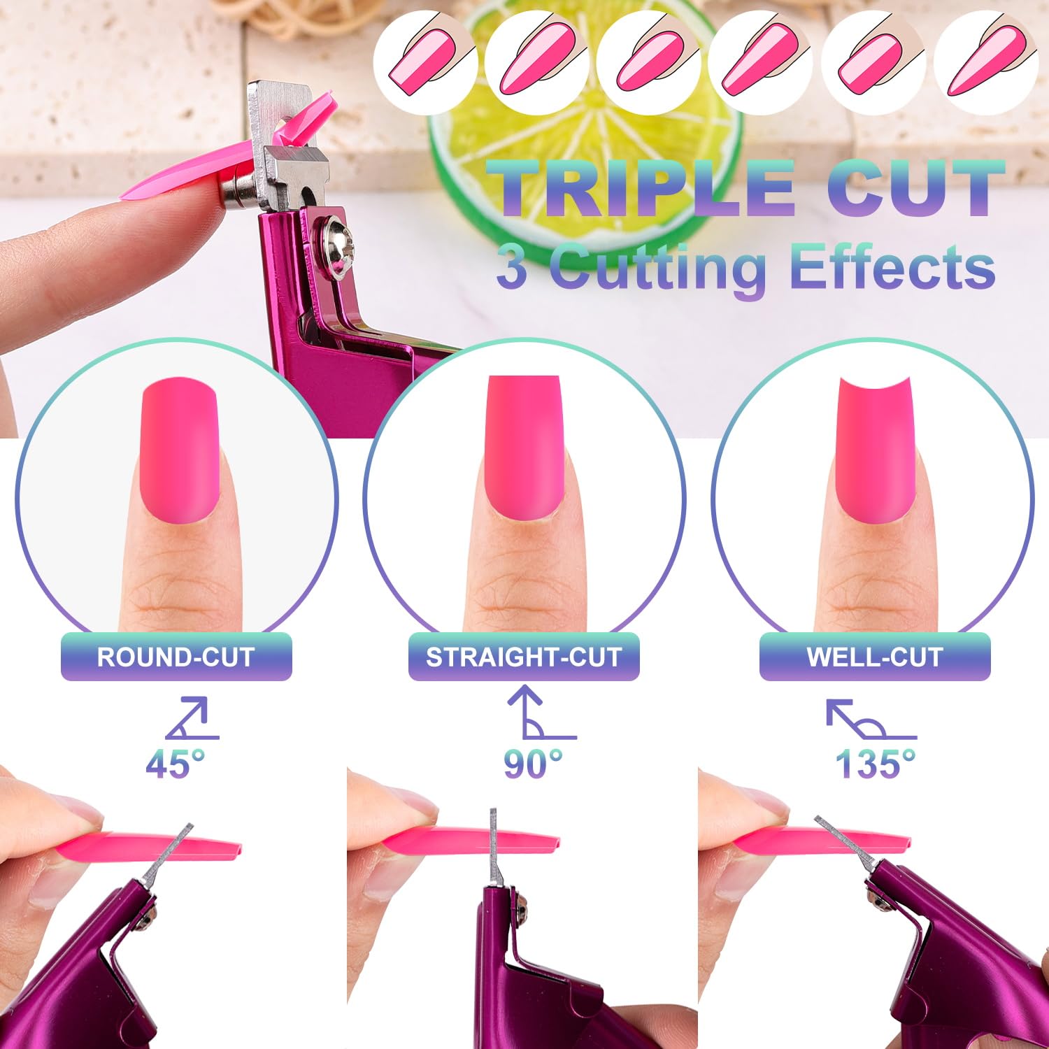 Close up of sharp U-shaped blade on GA&EN nail trimmer