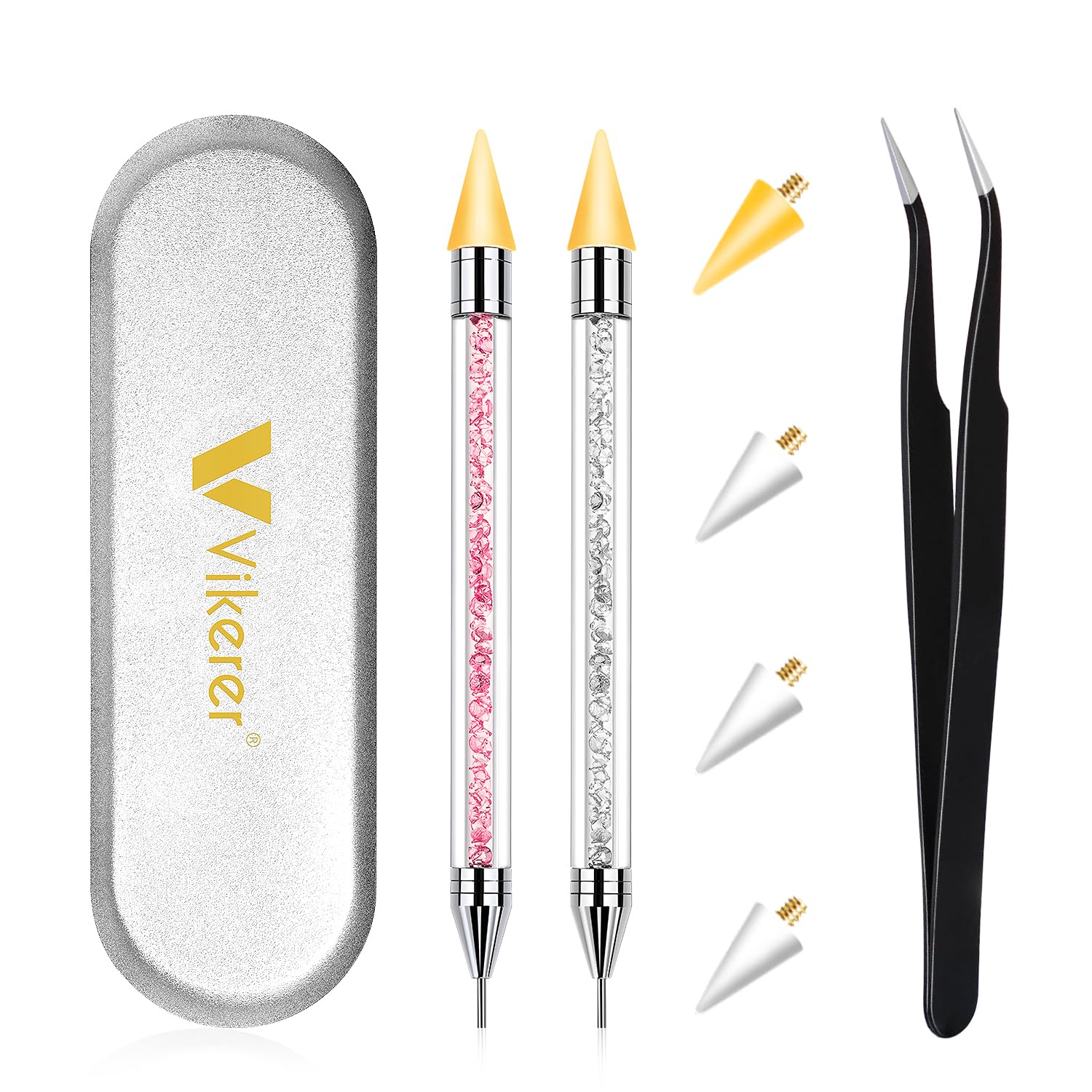 Close up of Kaychan dual-ended nail art applicator with wax tip