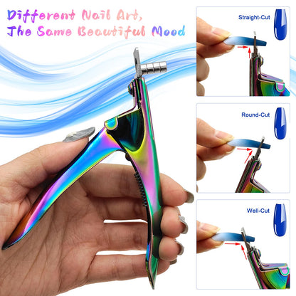 Professional stainless steel nail trimmer cutting acrylic tip