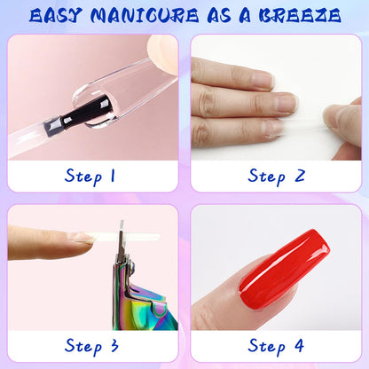 Top down view of rainbow acrylic nail clipper tool