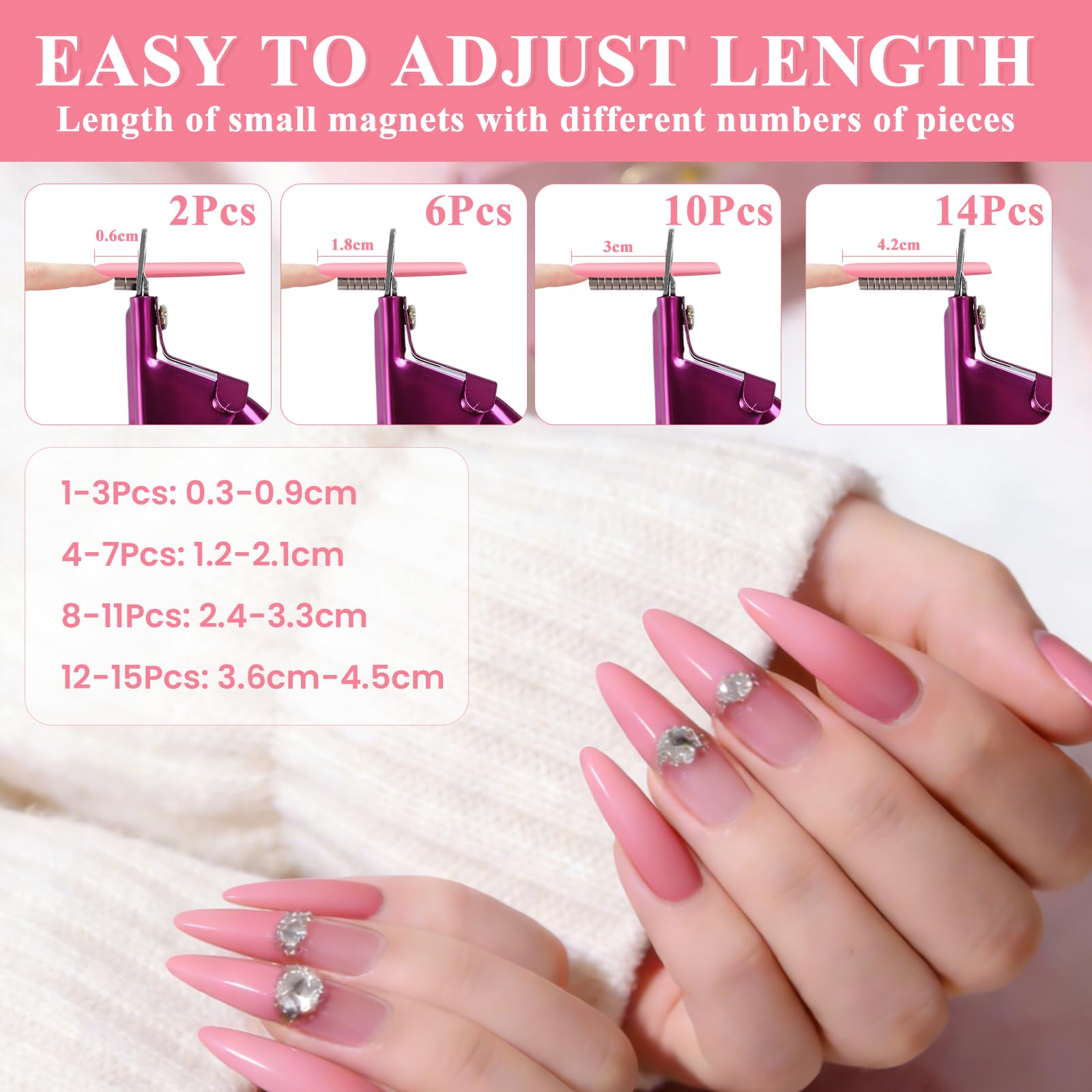 Side view of professional pink acrylic nail tip cutter