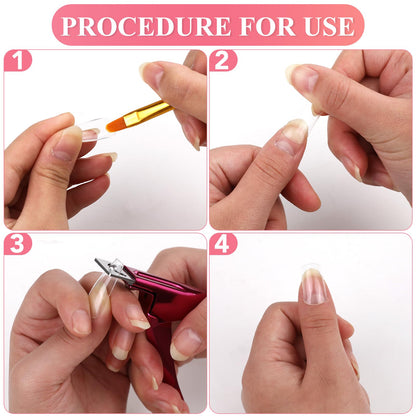 Durable stainless steel blade on pink false nail clipper tool