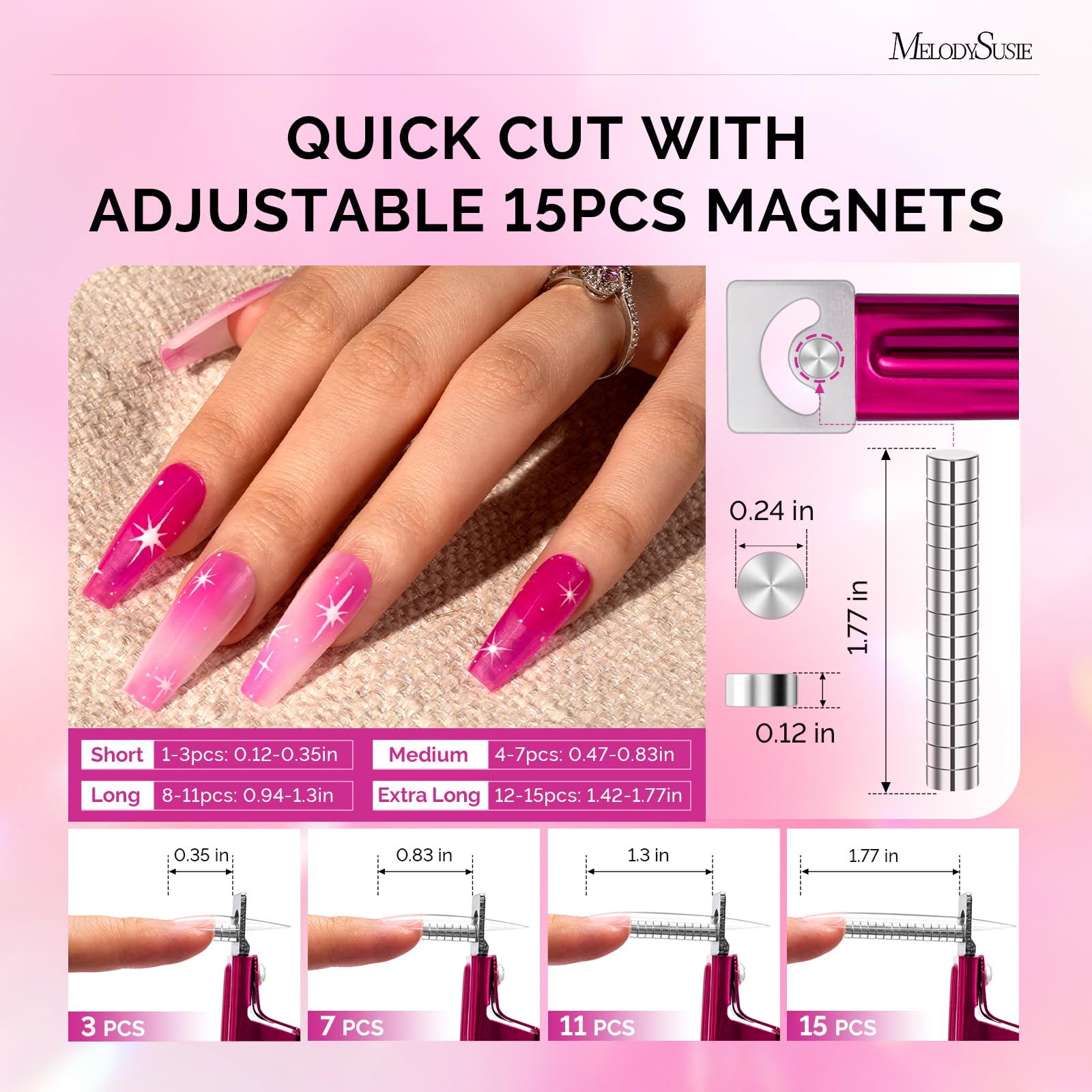 Close up of MelodySusie professional stainless steel nail tip cutter